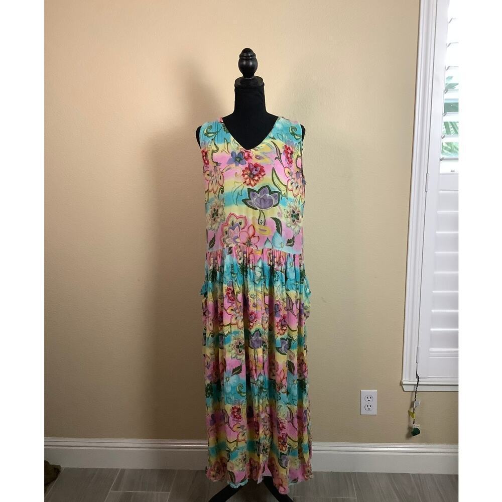 BILA Women's‎ Multi Colored Floral Maxi Dress Sz S